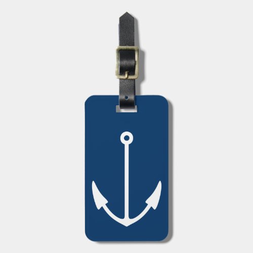 Personalized luggage tags with nautical anchor