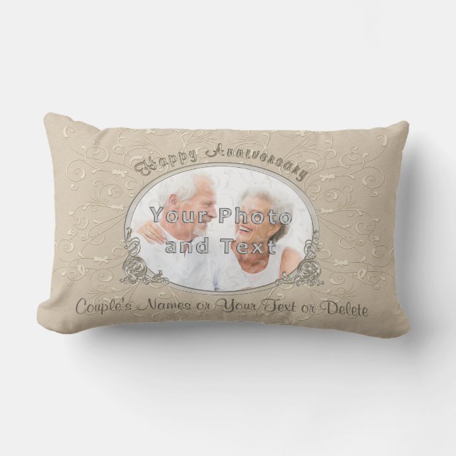 Personalized Lumbar Pillow Photo Anniversary Gifts (Front)