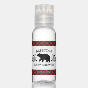 Personalized Lumberjack Bear Baby Shower Hand Sanitizer