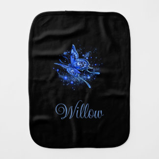 Personalized Lunar Moth Baby Burp Cloth