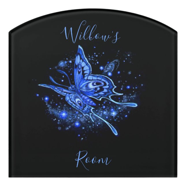 Personalized Lunar Moth Door Sign (Contour Front)