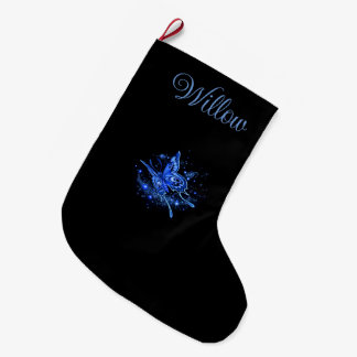 Personalized Lunar Moth  Large Christmas Stocking