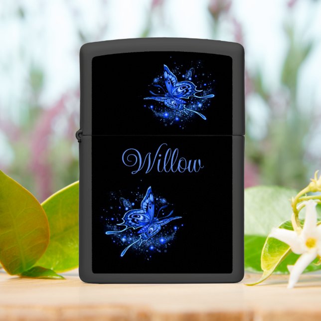 Personalized Lunar Moth  Zippo Lighter (On Table)