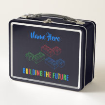 Personalized Lunchkins Building Bricks Lunch Box
