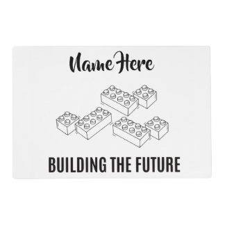 Personalized Lunchkins Building Bricks Lunch Placemat