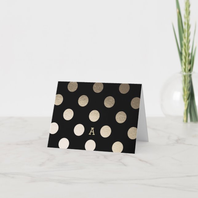 Personalized | Luxe Dots Stationery Note Card (Front)