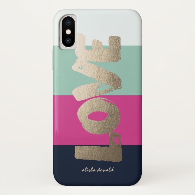 Personalized Luxe Stripes Case-Mate iPhone Case (Back)