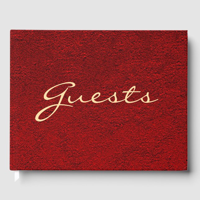 Personalized Luxurious Royal Velvet Print Guest Book (Front)
