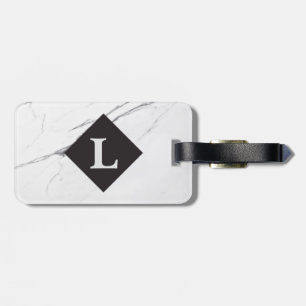 Personalized Luxurious White Marble luggage tag