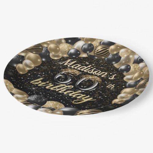 Personalized Luxury 60th Birthday Balloon Paper Pl Paper Plates