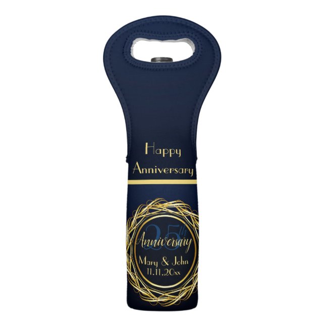 Personalized luxury Anniversary Wine Bag (Front)