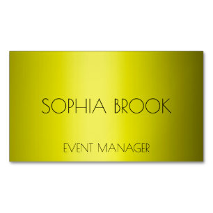 Personalized luxury bronze gold metallic foil business card magnet