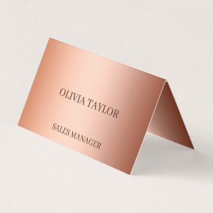Personalized luxury bronze metallic foil business card