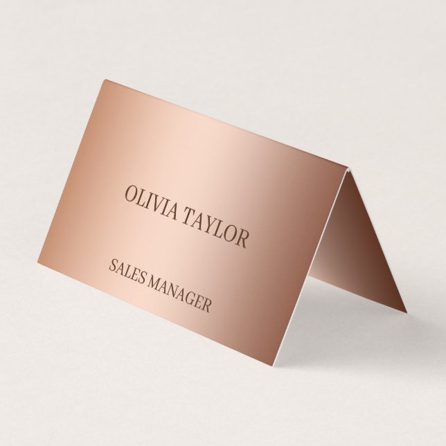 Personalized luxury bronze metallic foil business card (Front)
