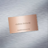 Personalized luxury bronze metallic foil business card magnet (In Situ)