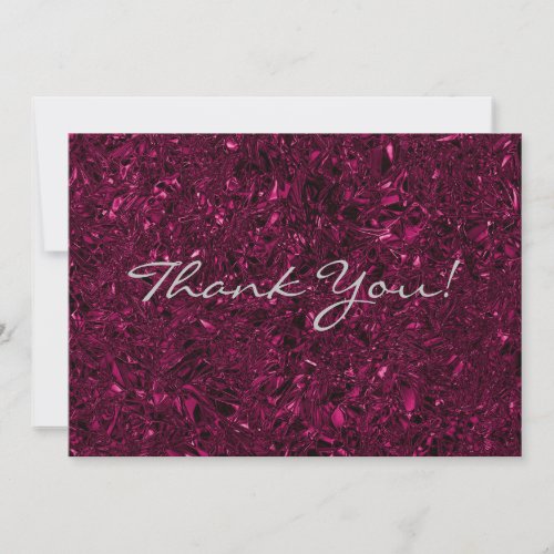 Personalized luxury burgundy crushed foil thank you card