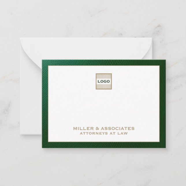 Personalized Luxury Company Logo Note Card (Front)