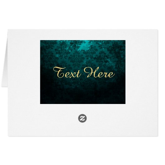 Personalized Luxury Damask gold Frame Card (Back Horizontal)