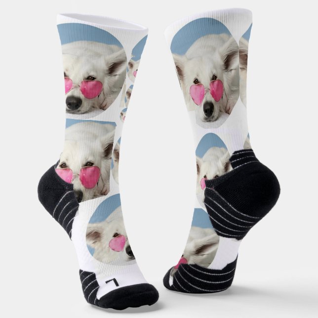 Personalized luxury dog pattern socks (Angled)