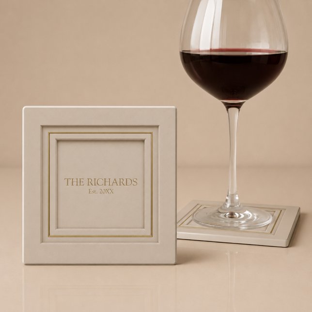 Personalized Luxury Family Glass Coaster (Creator Uploaded)