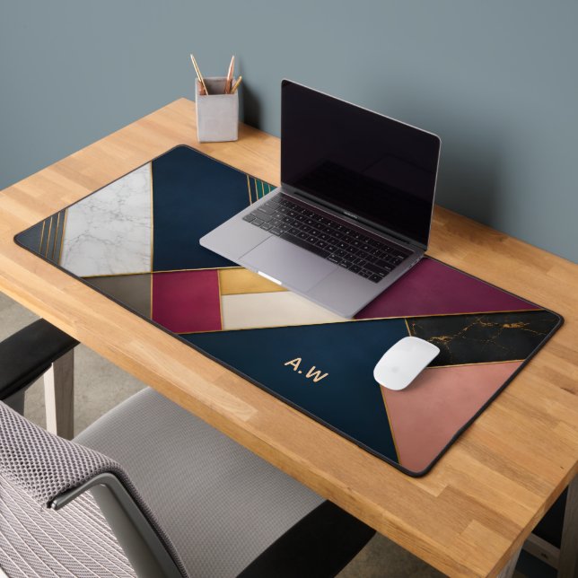 Personalized Luxury Geometric Desk Mat Art Deco  (Office 2)