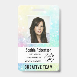 Personalized Luxury Glitter Employee Photo Badge