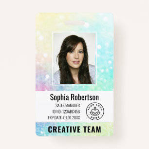 Personalized Luxury Glitter Employee Photo Badge