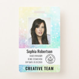 Personalized Luxury Glitter Employee Photo Badge