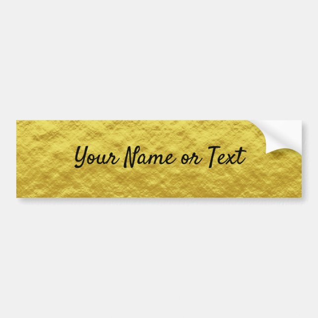 Personalized luxury golden foil bumper sticker (Front)