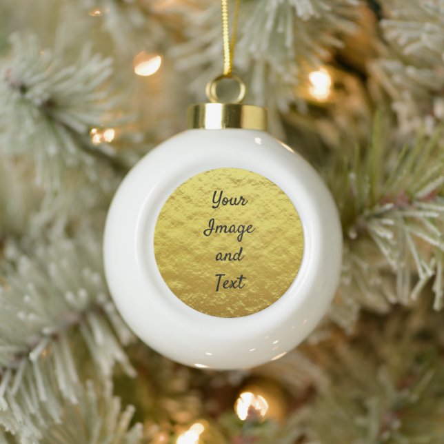 Personalized luxury golden foil ceramic ball christmas ornament (Tree)