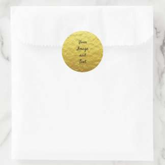 Personalized luxury golden foil classic round sticker
