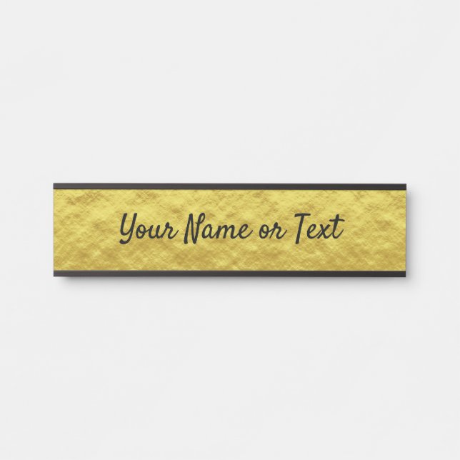 Personalized luxury golden foil door sign (Front)