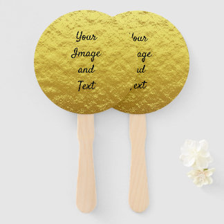 Personalized luxury golden foil hand fan
