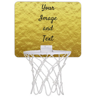 Personalized luxury golden foil mini basketball hoop