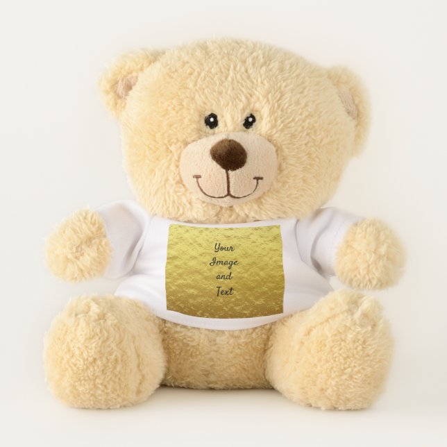 Personalized luxury golden foil teddy bear (Front)