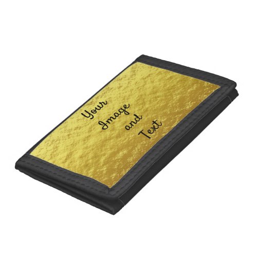 Personalized luxury golden foil trifold wallet