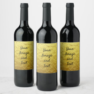Personalized luxury golden foil wine label