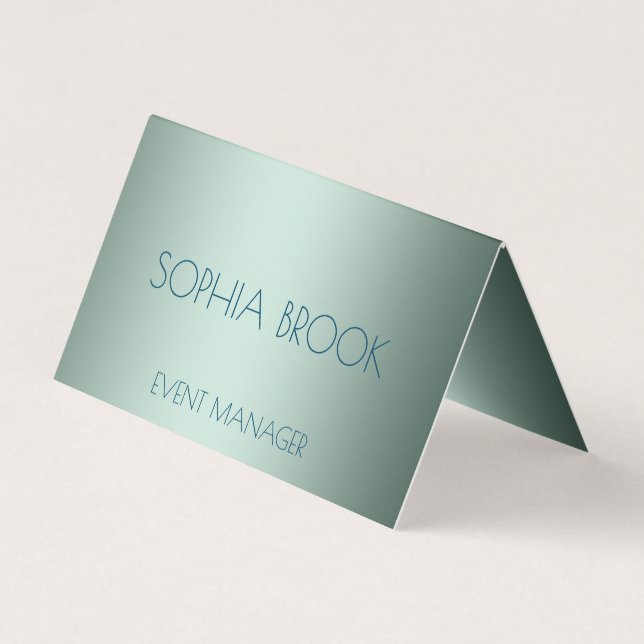 Personalized luxury icy blue metallic foil business card (Front)