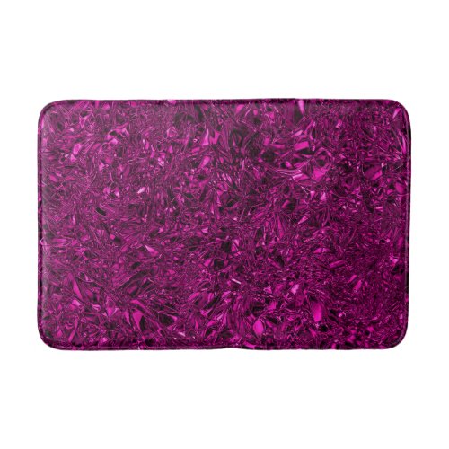 Personalized luxury magenta crushed foil bath mat