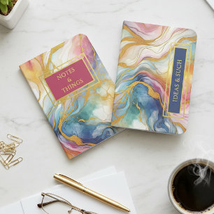 Personalized Luxury Marble Gold Foil Notebook Set