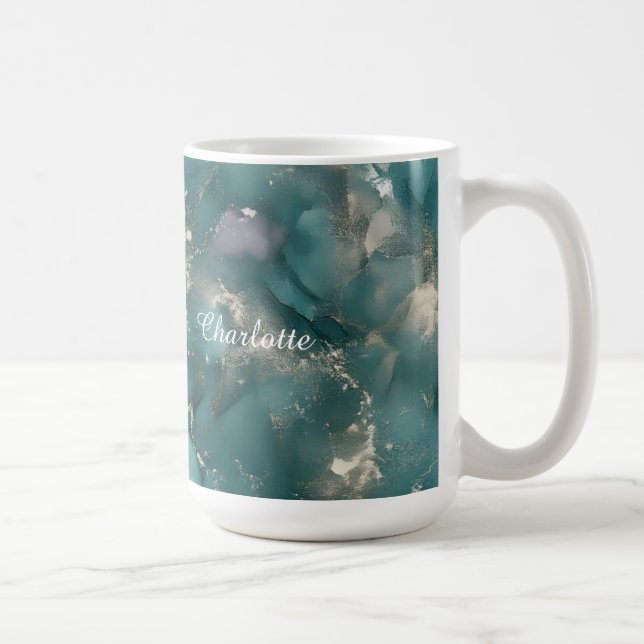 Personalized Luxury Marble Pattern Custom Name  Coffee Mug (Right)