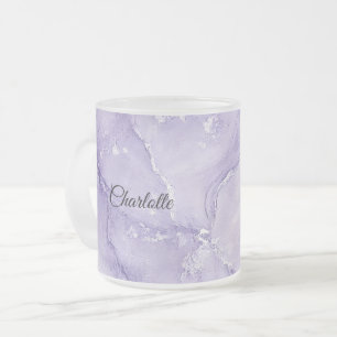 Personalized Luxury Marble Pattern Custom Name Frosted Glass Coffee Mug
