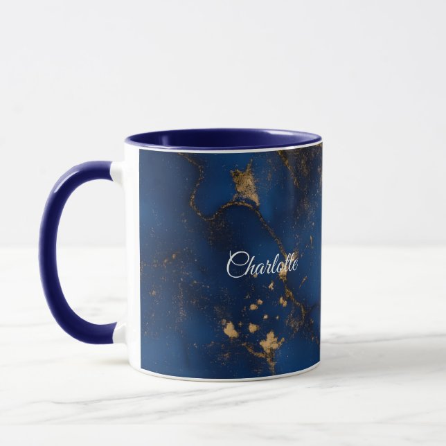 Personalized Luxury Marble Pattern Custom Name Mug (Left)