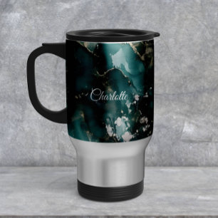 Personalized Luxury Marble Pattern Custom Name Travel Mug