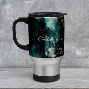 Personalized Luxury Marble Pattern Custom Name Travel Mug