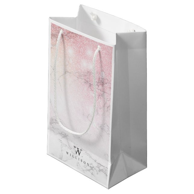 Personalized Luxury Marble Small Gift Bag (Front Angled)