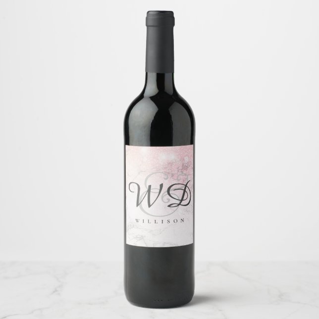 Personalized Luxury Marble Wine Label (Front)