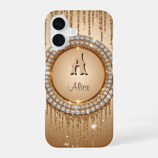 Personalized luxury monogram design iphone case (Back)