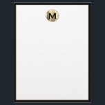 Personalized Luxury Monogram Initial Letterhead<br><div class="desc">Add a touch of elegance to your professional correspondence with this personalized luxury monogram initial letterhead. The brushed gold initial emblem at the top with the black frame creates a sleek and sophisticated look. Perfect for businesses,  entrepreneurs,  and professionals who want to make a lasting impression.</div>