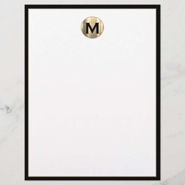 Personalized Luxury Monogram Initial Letterhead (Front)